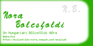 nora bolcsfoldi business card