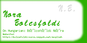 nora bolcsfoldi business card